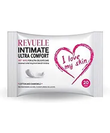 REVUELE Wet Wipes Intimate Ultra Comfort With Cotton and Chamomille - 20 Pieces