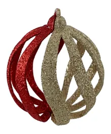 Party Magic Christmas Designer Baubles Gold & Red - 4 Pieces