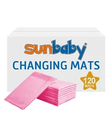 Sunbaby Disposable Changing Mats Pack of 120 - Pink