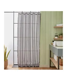 HomeBox Diamond Solid Jacquard Shower Curtain with Hooks