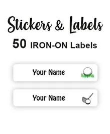 Ladybug Labels Personalised Name Iron-On Labels Golf - Pack of 50