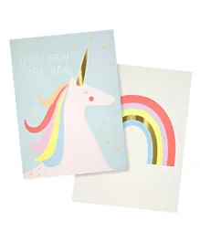 Meri Meri Rainbows & Unicorns Art Prints Cards Pack of 2 - Multicolour