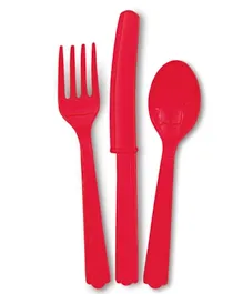 Unique Ruby Red Cutlery - Pack of 18
