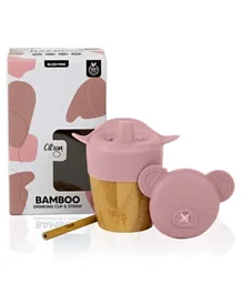 Citron Organic Bamboo Cup with Blush Pink Lid - 180ml