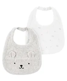 Carter's Pack of 2 Teething Bibs - Grey and White