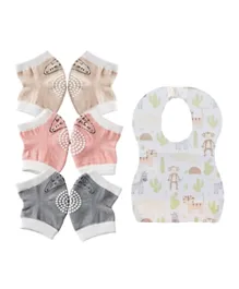 Star Babies Disposable Bibs 10 Pieces + Baby Kneepad 3 Pairs - Girl