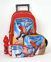 Marvel Spiderman Wall Crawler 5 In 1 Trolley Backpack Set - 18 Inches