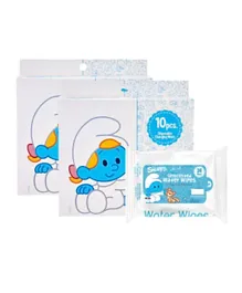 Smurfs Disposable Changing Mats with Smurfs Water Wipes - Value Pack