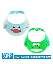 Star Babies Shower Cap Pack of 2 Green and Blue