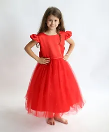 DDaniela Princess Embellished Dress - Red