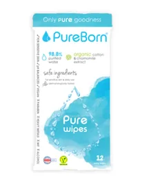 PureBorn Pure Wipes - 12 Pieces