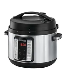 Black and Decker EZ 9-In-1 Smart Steam Pot Electric Pressure Cooker 10L 1350W PCP1010-B5 - Black/Silver