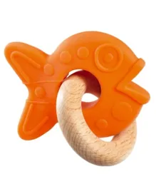 Djeco Wooden BabyFishy Teether Toy - Orange