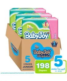 BabyJoy Compressed Diamond Pad Giant Pack of 3 Diapers Size 5 - 198 Pieces