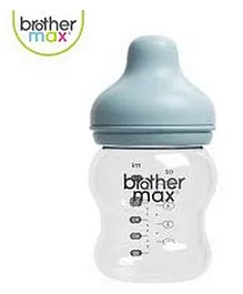 Brother Max Extra Wide Neck Glass Feeding Bottle Blue - 160ml