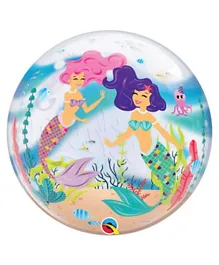 Party Camel Mermaid Birthday Bubble Balloon - Blue
