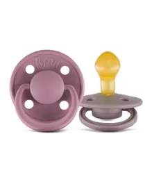 Rebael 2-Pack Mono Natural Rubber Round Pacifiers Size 2 - Plum / Champagne