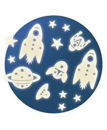 Djeco Space Mission Glow in the Dark Stickers - Blue