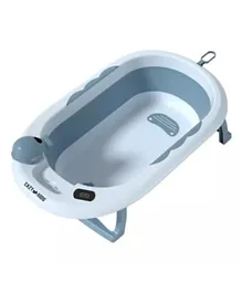 حوض استحمام قابل للطي مع ميزان حرارة وكوب شامبو من إيزي كيدز - أزرق