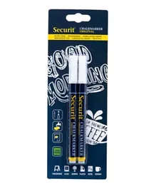 SECURIT Chalk Markers Blister White - Pack of 2