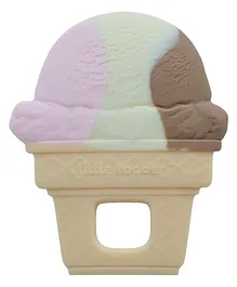 Little Toader Soft Silicone Neapolitan Ice Cream Cone Teething Toy - Multicolor