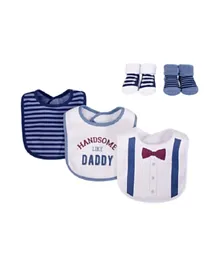 Hudson Childrenswear Bibs & Socks Set Handsome Like Daddy Blue - 5 Pieces