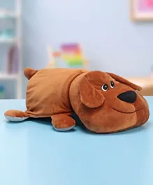 Babyhug Reversible Dog Soft Toy Brown Grey - Length 54 cm