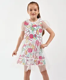 كووكي كيدز فستان قصير الأكمام - متعدد الألوان