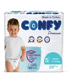 Confy Premium  Baby Diapers Eco Single Pack Junior Size 5  - 26 Pieces