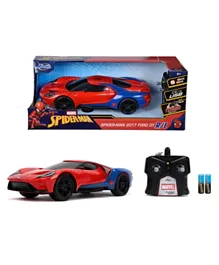 Jada Marvel 1:16 Scale Spiderman Figurine with RC 2017 Ford GT - Red