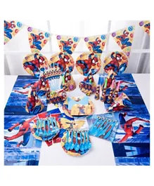 UKR Spiderman Theme Disposable Tableware for 6 People Party Set - 86 Pieces