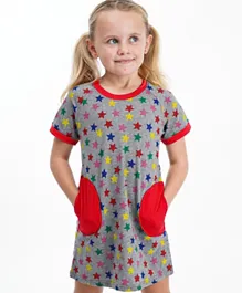 كووكي كيدز فستان أطفال بأكمام قصيرة - متعدد الألوان