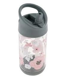 Stephen Joseph Charcoal Flower Flip Top Bottle  - 295mL