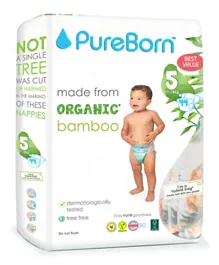 PureBorn Tropic Eco Organic Nappies Size 5 Value Pack - 44 Pieces