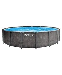 Intex Greywood Frame Ground Pool Set - Multicolor
