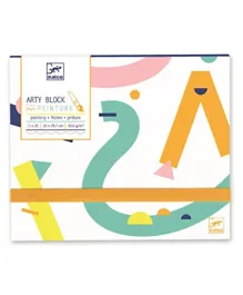Djeco Arty Block  Painting Paper Pack of 20 Sheets - Multicolour