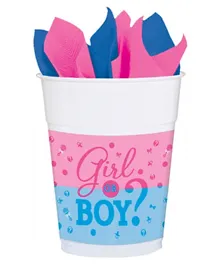 Party Centre Girl Or Boy? Plastic Cups Pack of 25 -  473ml