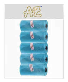 A to Z Disposable Non Scented Bag Stress Resistant, Puncture Resistant, Neutralizes The Unpleasant Odours, 32 x 22 cm, 0 Months+, Blue - 5 Rolls