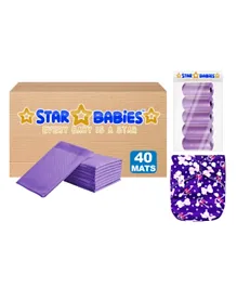 Star Babies Pack of 40 Disposable Changing Mats & Other Essentials - Purple