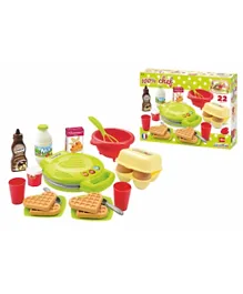 Ecoiffier Waffle Making Set Green - 22 Pieces