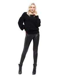Mums & Bumps Pietro Brunelli Ultra Skinny Leather Maternity Pants - Black
