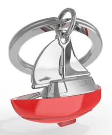 Metalmorphose Fashion Sailing Boat Keyring - Red Shint Chrome