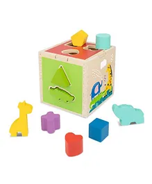 TOOKY TOY Wooden Animal Shape Sorter - 11 Pieces