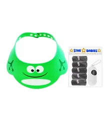 Star Babies Kids Shower Cap + Scented Bag + Dispenser - Green/Black