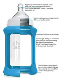Cherubbaby Glass Bottle Single Pack Blue- 240ml
