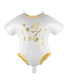 PartyDeco Baby Romper Hello Baby Foil Balloon - White