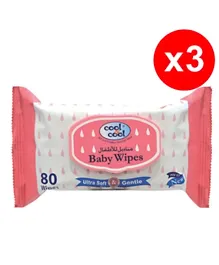 Cool & Cool Baby Wipes Pack of 2 + Pack of 1 Free - 240 Wipes