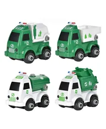 Toon Toyz Sanitation Disassembly Cars - 4 Pieces