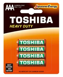 Toshiba Japanese Energy Heavy Duty R03 AAA Batteries - 4 Pieces