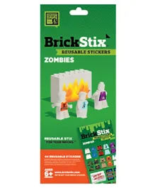 BrickStix Reusable Zombies  Stickers - Green